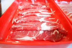 raw beef , sliced beef or beef photo