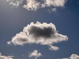 White fluffy clouds in the sky background. Cumulus clouds photo