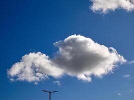 White fluffy clouds in the sky background. Cumulus clouds photo