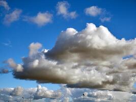 Summer clouds in the sky background photo