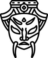 Chinese Mask outline illustration vector