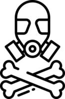 Gas mask outline illustration vector