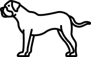 Bullmastiff dog outline illustration vector