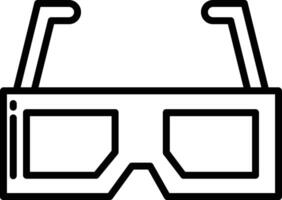 3d glasses outline illustration vector