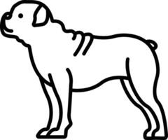 Bulldog dog outline illustration vector