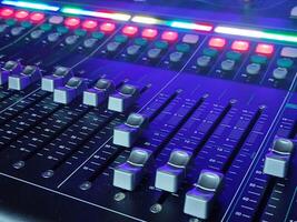 Music console background, professional sound device photo