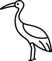 Crane bird outline illustration vector