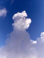 blanco mullido cúmulo nubes en el verano cielo, natural nubes antecedentes foto