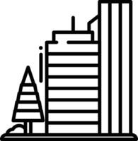 Office building outline illustration vector