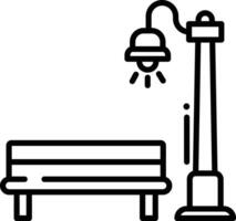 Park chair outline illustration vector