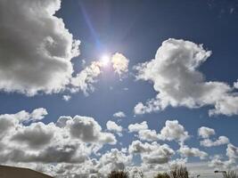 Summer clouds in the sky background photo