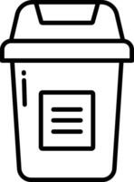 Trash Bin outline illustration vector