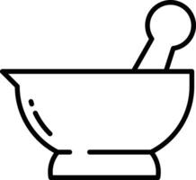 mortar and pestle outline illustration vector