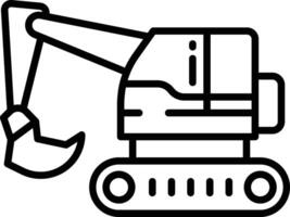 Excavator outline illustration vector