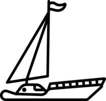 Yacht outline illustration vector