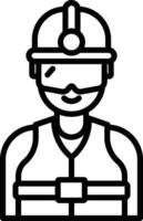 Worker man outline illustration vector