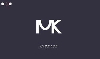 MK Alphabet letters Initials Monogram vector