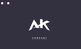 AK Alphabet letters Initials Monogram logo vector