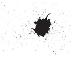 Ink blot with tiny splashes Black colour splash element vector