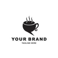 the coffee cup logo and chat symbol are suitable for your coffee shop vector