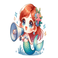 aigenerated mermaids holding a megaphone png