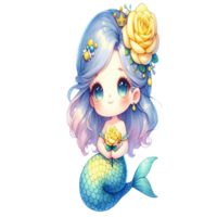 aigenerated mermaids with flowers png