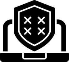 Security Laptop Password Glyph Icon vector