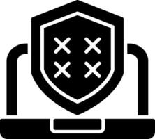 Security Laptop Password Glyph Icon vector