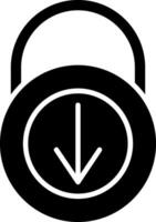 Security Download Glyph Icon vector