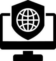 Security Computer Connect Glyph Icon vector