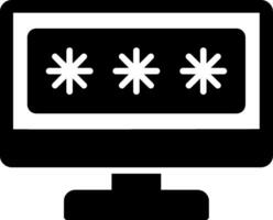 Security Computer Password Glyph Icon vector