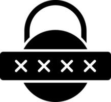 Security Password Glyph Icon vector