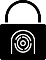 Security Basket Fingerprint Glyph Icon vector