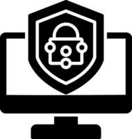 Security Computer Fix Glyph Icon vector