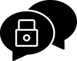 Chat Security Glyph Icon vector