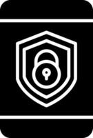 Security mobile Lock Glyph Icon vector
