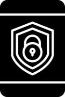 Security mobile Lock Glyph Icon vector