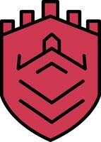 Security Castle Tech Line Filled Icon vector