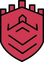 Security Castle Tech Line Filled Icon vector