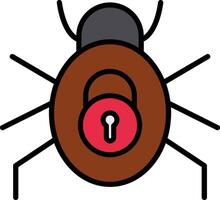 Security Bug Line Filled Icon vector