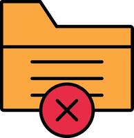 Delete File Line Filled Icon vector