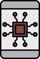 Mobile Technology Line Filled Icon vector