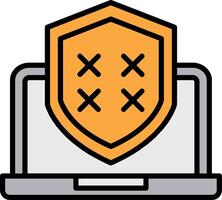 Security Laptop Password Line Filled Icon vector