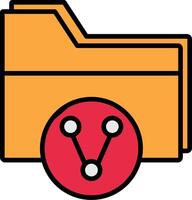 Folder Share Line Filled Icon vector