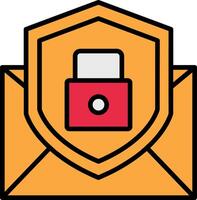 Email Protection Line Filled Icon vector