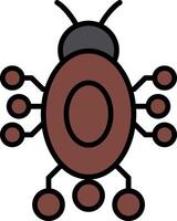 Digital Bug Line Filled Icon vector