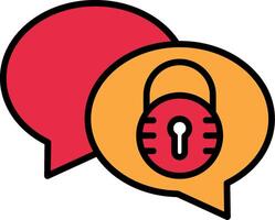 Security Message Line Filled Icon vector