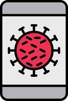 Mobile Infection Line Filled Icon vector