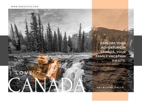 White Cream Minimalist Canada Travel Postcard template