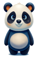 Cartoon style illustration, cute panda isolated on transparent background. png